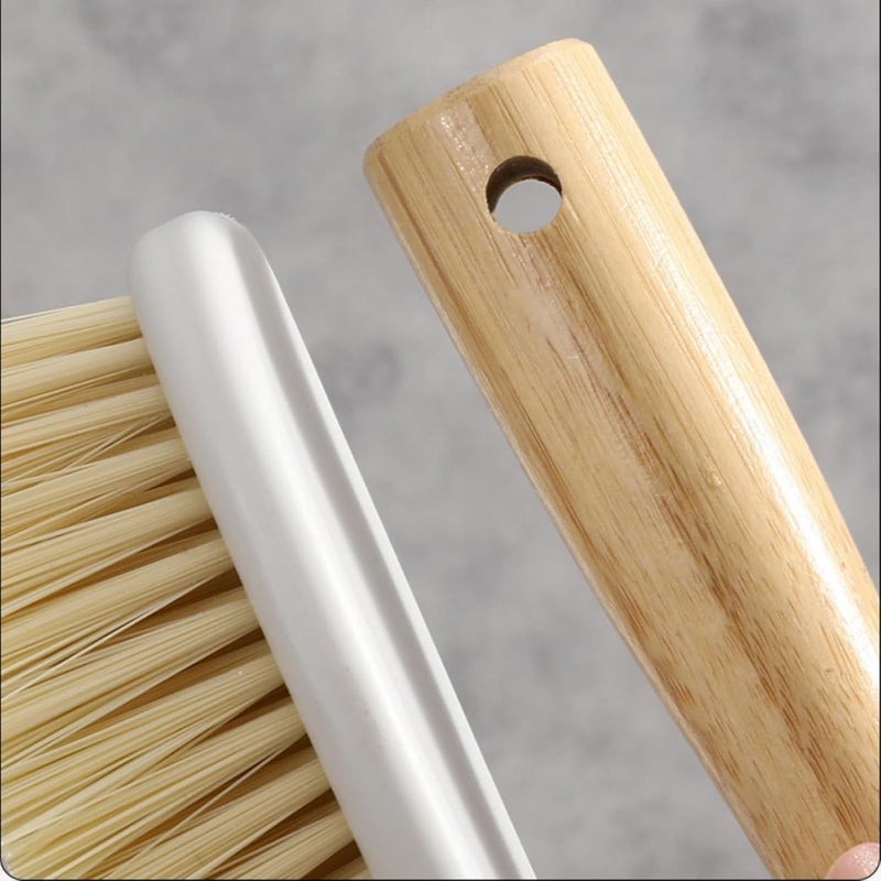 XFSPYY Wooden Handled Brush, Stiff Bristle Gravity Cleaning Brush, Multi-Purpose Brush for Bathroom Sinks, Floors, Carpets, Pools, Kitchens, Tiles, White. - Image 4